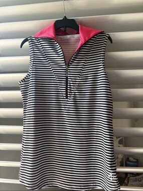 Jofit Women's Sleeveless  Front Zip Golf Polo  Sz: S; EUC